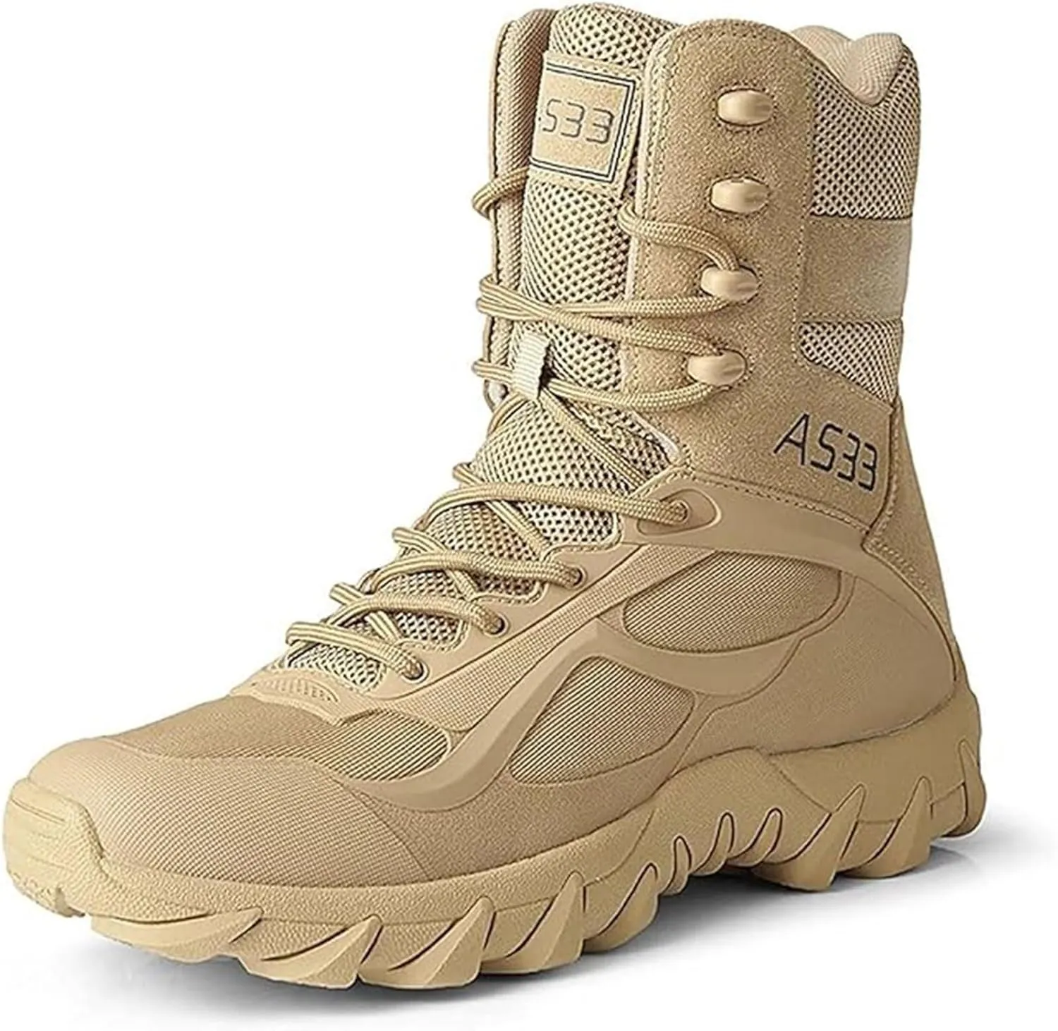 Wcxixo Waterproof Military Tactical Boots for Men, Outdoor Lace-up Sports Non-Slip Hiking Work Boots, Durable Lightweight Cushioning Breathable Hiking Shoes