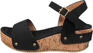 Wedge Sandals for Women 2025 New Platform with Ankle Strap Open Toe Espadrilles Heels Dressy Casual Boho Summer Beach Carley Sandal Orthopedic Comfortable Shoes Ladies Espadrille Wedges