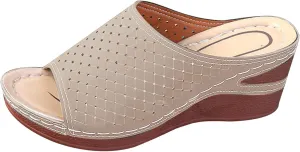 Wedge Sandals for Women Comfortable Non-Slip Open Toe Orthopedic Sandals Wide Width Slippers Walking Shoes