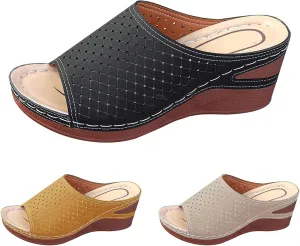 Wedge Sandals for Women Comfortable Non-Slip Open Toe Orthopedic Sandals Wide Width Slippers Walking Shoes