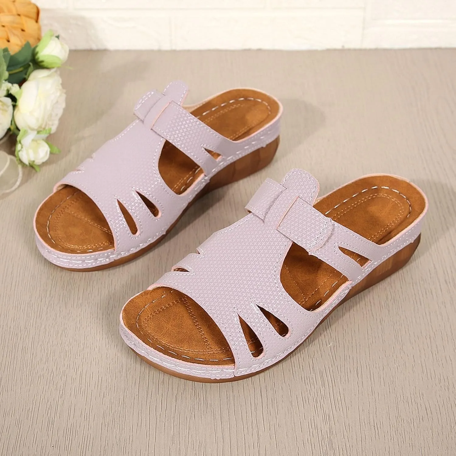 Wedge Sandals for Women Dressy Comfortable Orthopedic Sandals Arch Support Summer Wide Sandals Beach Vacation Sandals