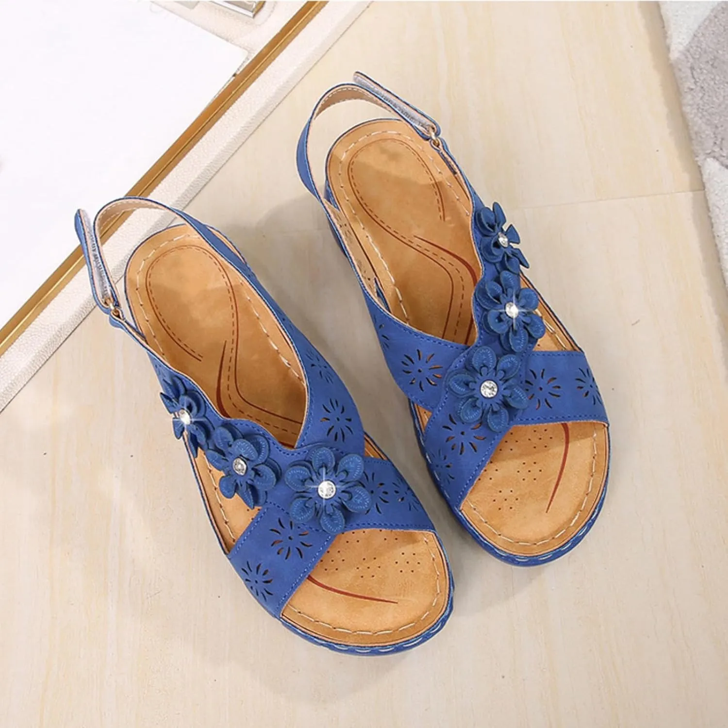Wedge Sandals for Women Dressy Comfortable Summer Platform Casual Dress Orthopedic Shoes Dressy Walking Wedges Sandal Adjustable Quarter Strap Comfort Memory Foam Fashion Flat Arch Support