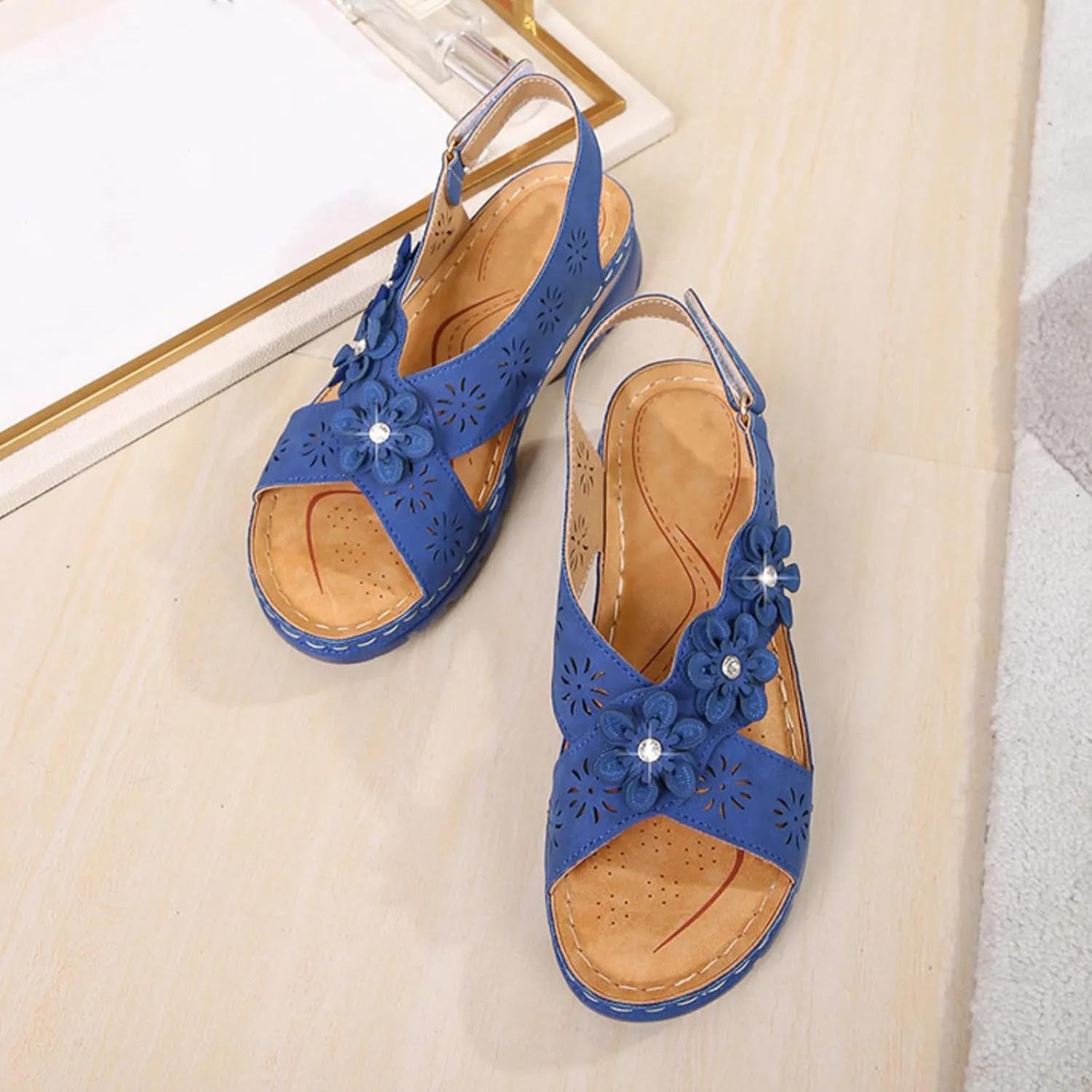 Wedge Sandals for Women Dressy Comfortable Summer Platform Casual Dress Orthopedic Shoes Dressy Walking Wedges Sandal Adjustable Quarter Strap Comfort Memory Foam Fashion Flat Arch Support