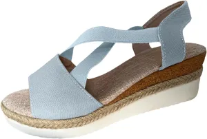 Wedge Sandals for Women Low Wedge Heel Sandal Open Toe Espadrilles Platform Wedges Ankle Strap Sandals for Office Work, Vacation, Casual Walking Shoes Lightweight, Breathable, Comfortable