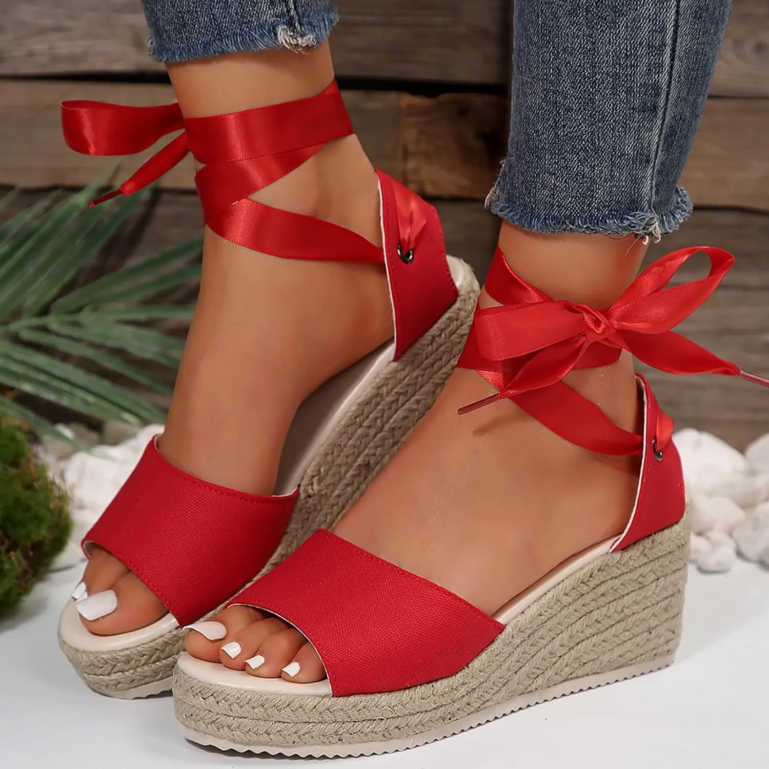 Wedge Sandals for Women Wedges for Women Arch Support Slip on Beach Sandal Summer Comfortable Walking