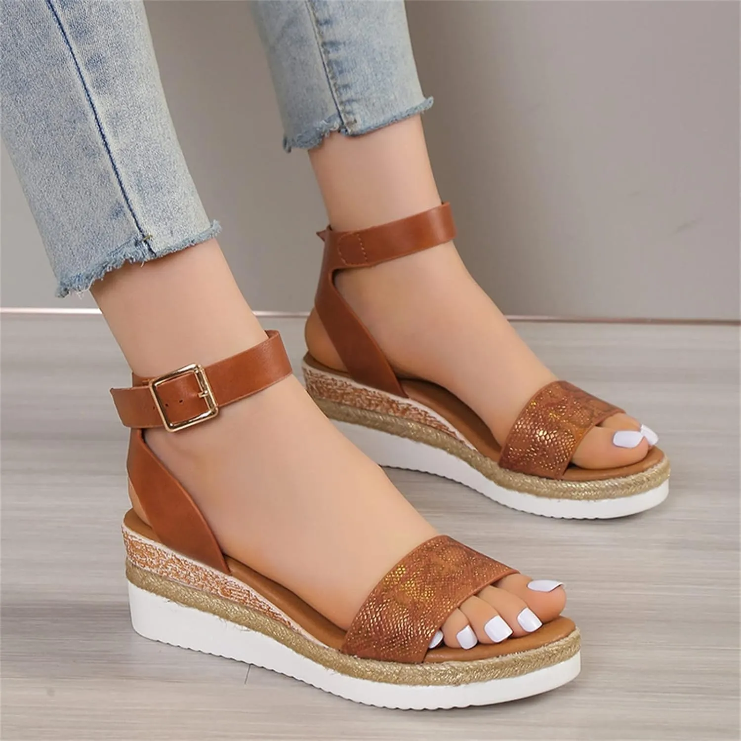 Wedge Sandals for Women Wedges for Women Casual Slip on Arch Support Sandal Comfortable Summer Walking