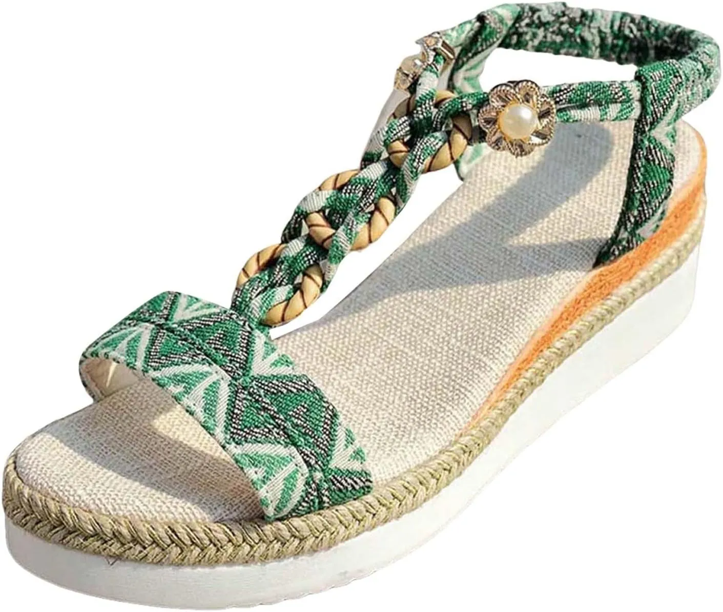 Wedge Sandals for Women Women's Platform Wedge Sandals Casual Walking Arch Support Sandal Slip on Beach Summer