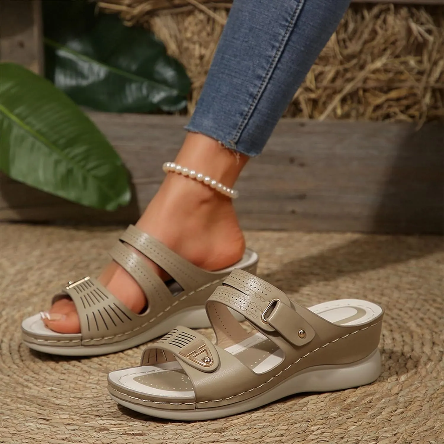 Wedge Sandals Women Dressy Comfortable Orthopedic Sandals Fashion Summer Slip on Slides Casual Walking Wedges 2025
