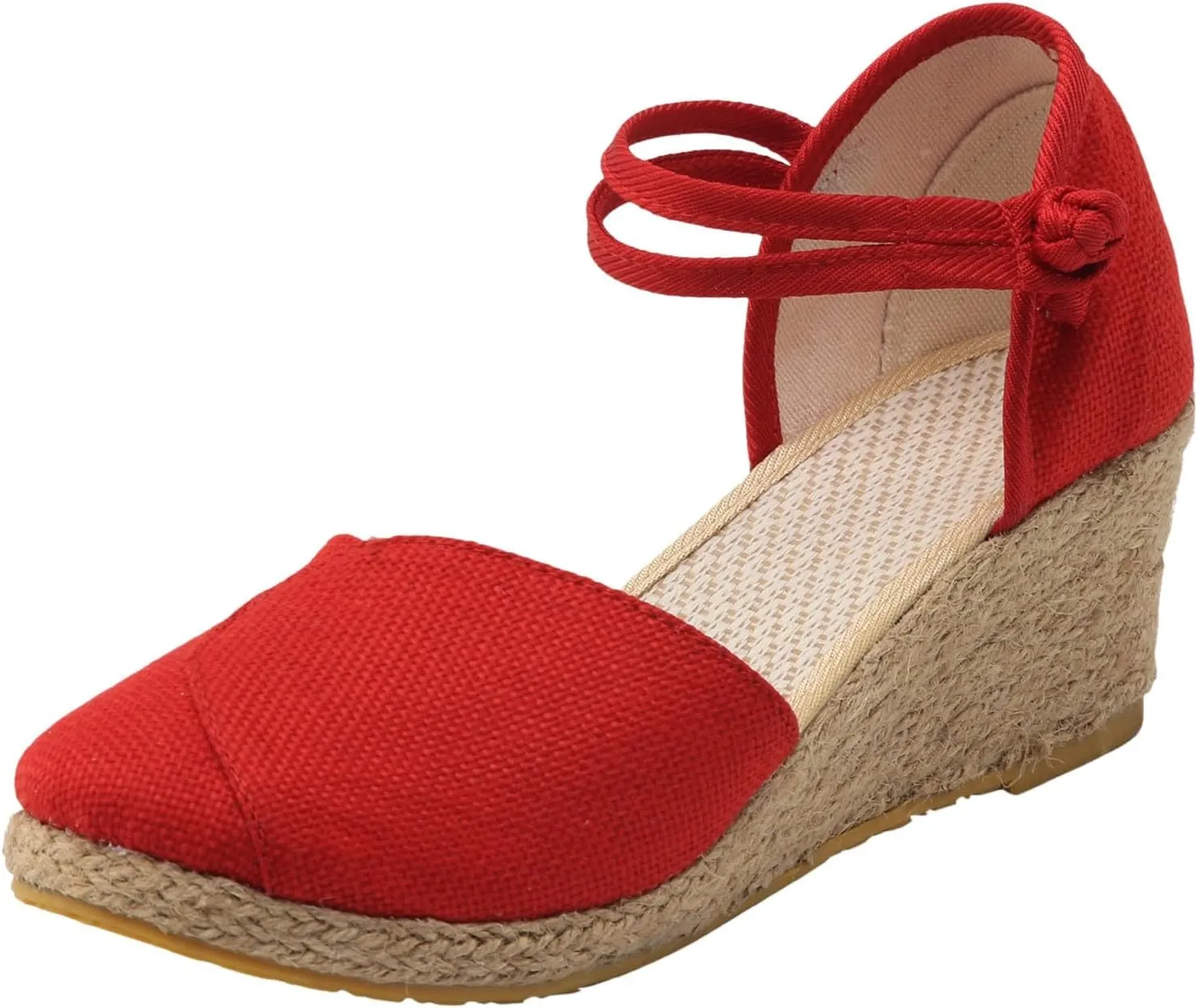 Wedge Sandals Women's Breathable Versatile Fashion Straw Sandals Travel High Heeled Sandals Women Dress Shoes for Woman