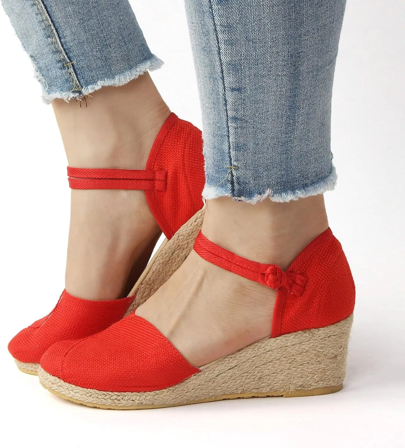 Wedge Sandals Women's Breathable Versatile Fashion Straw Sandals Travel High Heeled Sandals Women Dress Shoes for Woman