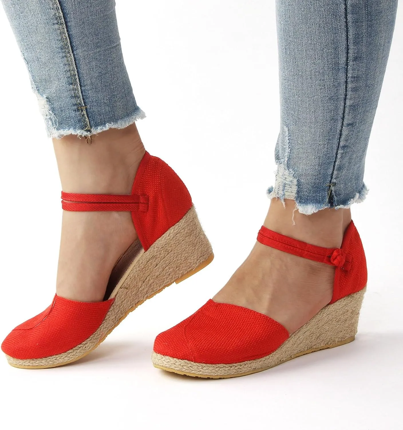 Wedge Sandals Women's Breathable Versatile Fashion Straw Sandals Travel High Heeled Sandals Women Dress Shoes for Woman