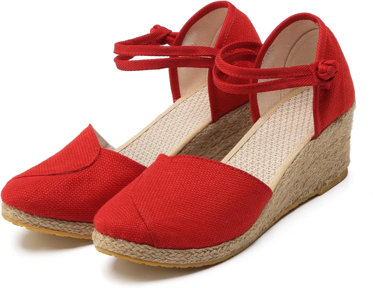 Wedge Sandals Women's Breathable Versatile Fashion Straw Sandals Travel High Heeled Sandals Women Dress Shoes for Woman
