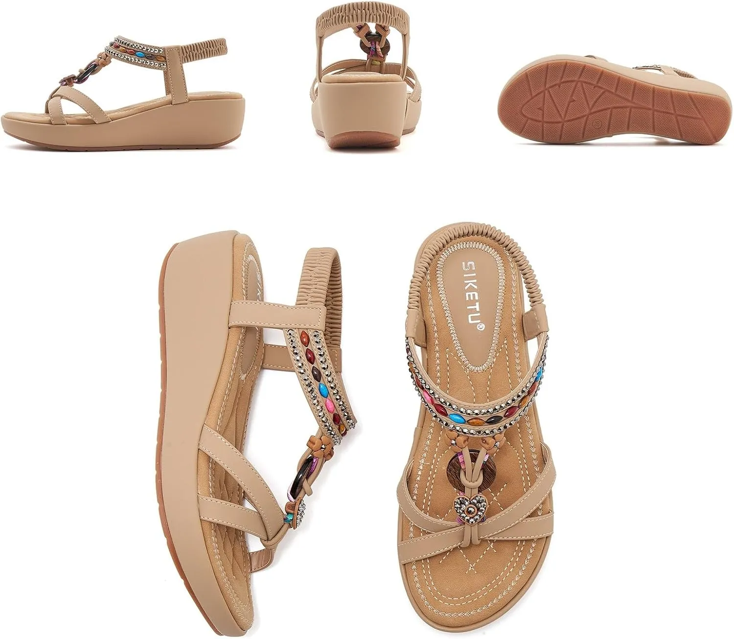 Wedges Shoes For Women Sandals With Arch Support Comfortable Sandals Women Flip Flops Dressy Summer Walking Wedge Shoes Slippers