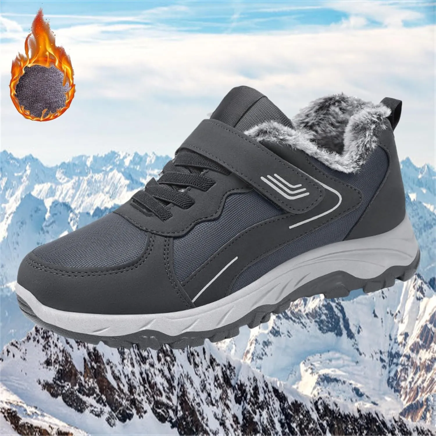 Winter Booties Warm Snow Boots Weather Comfortable And Mid Calf Sneaker aterproof Plush Lined Walking Sneaker