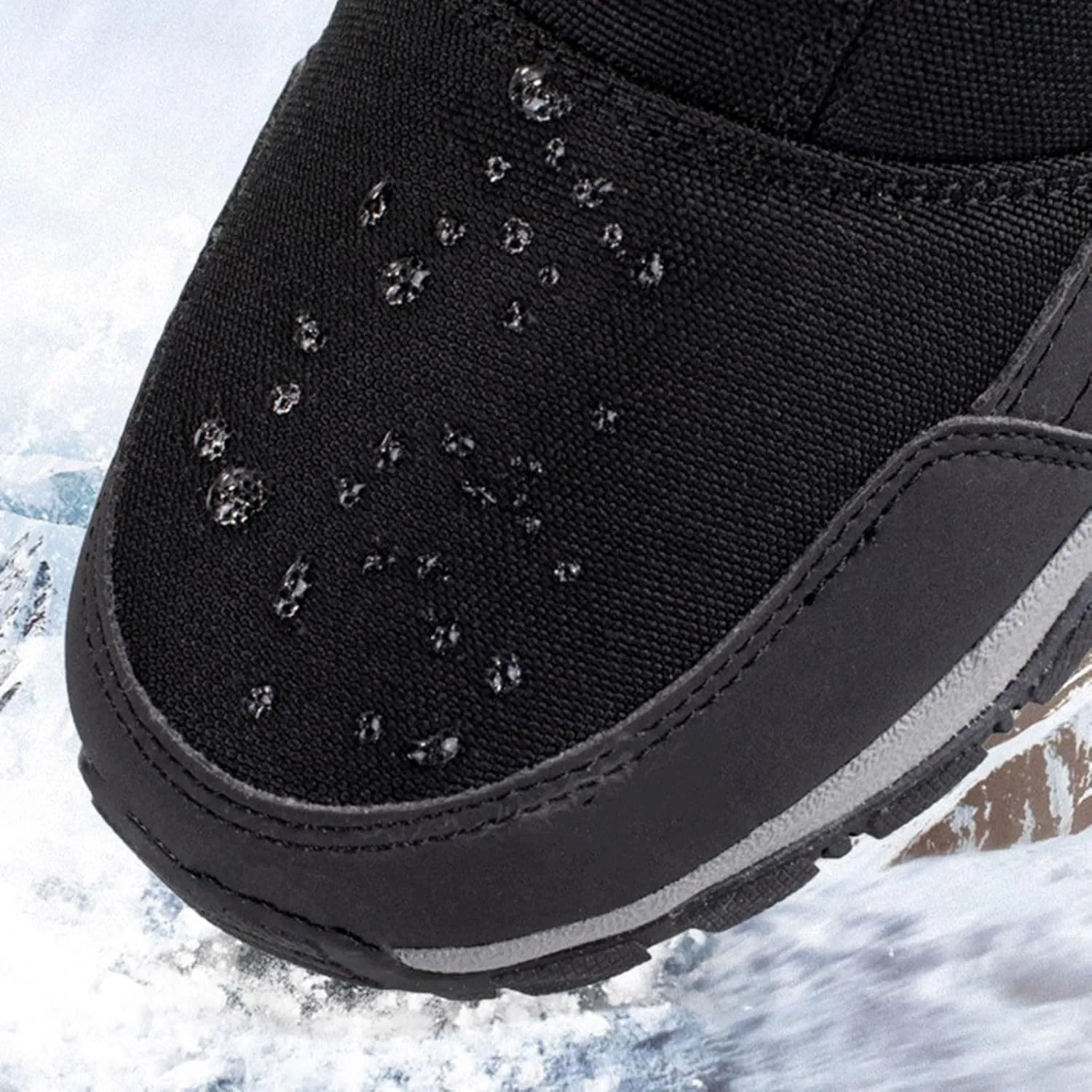 Winter Boots for Women Fully Fur Lined Zipper Anti Slip Snow Mid Calf Boots Waterproof Walking Hiking Boots