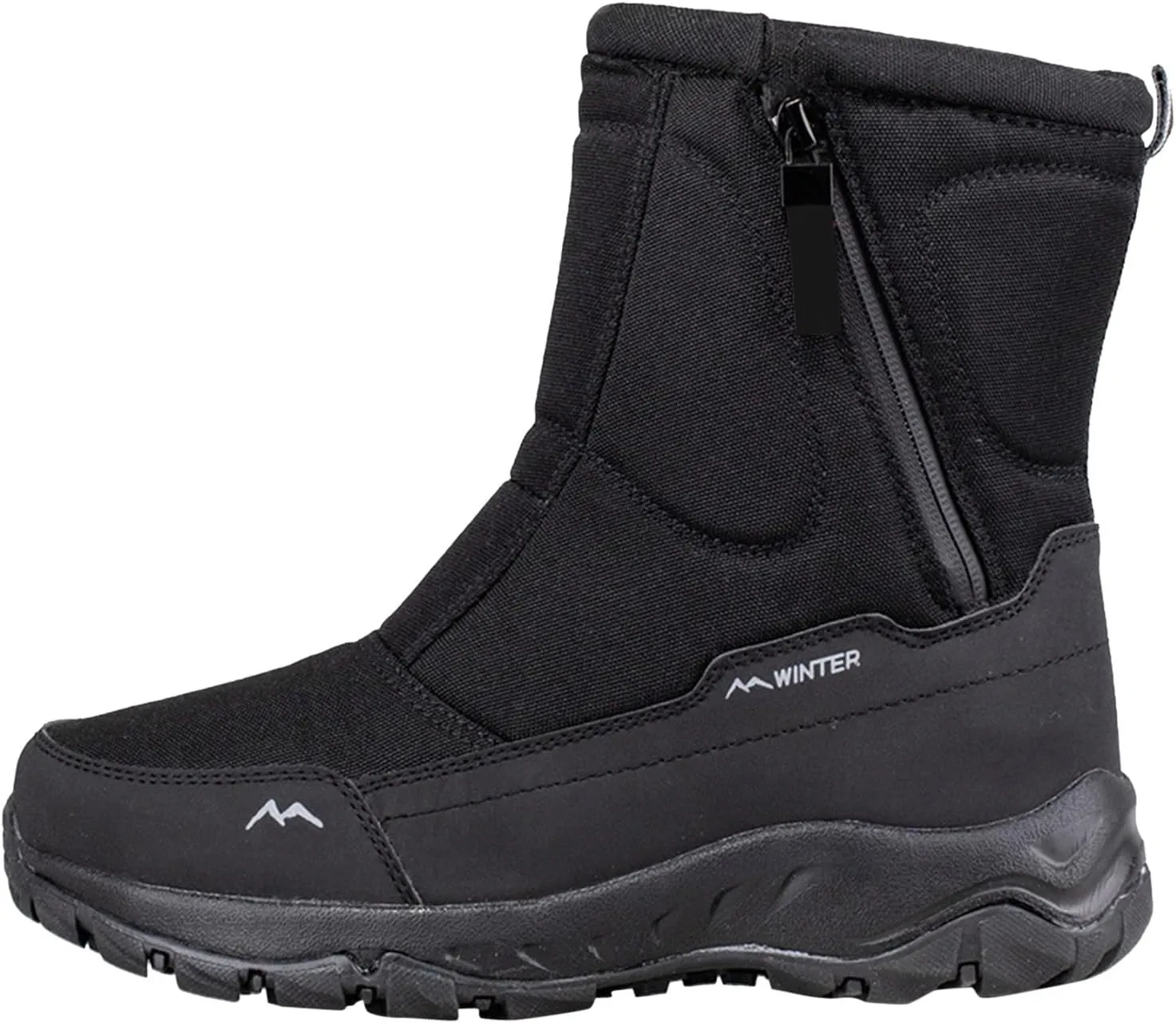 Winter Boots for Women Fully Fur Lined Zipper Anti Slip Snow Mid Calf Boots Waterproof Walking Hiking Boots