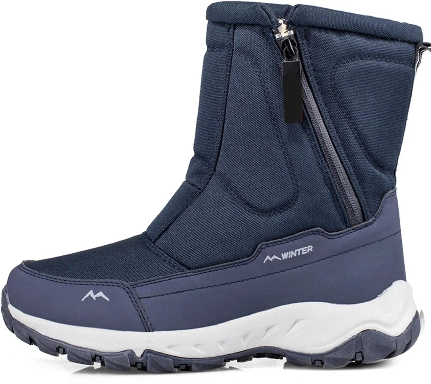 Winter Boots for Women Fully Fur Lined Zipper Anti Slip Snow Mid Calf Boots Waterproof Walking Hiking Boots