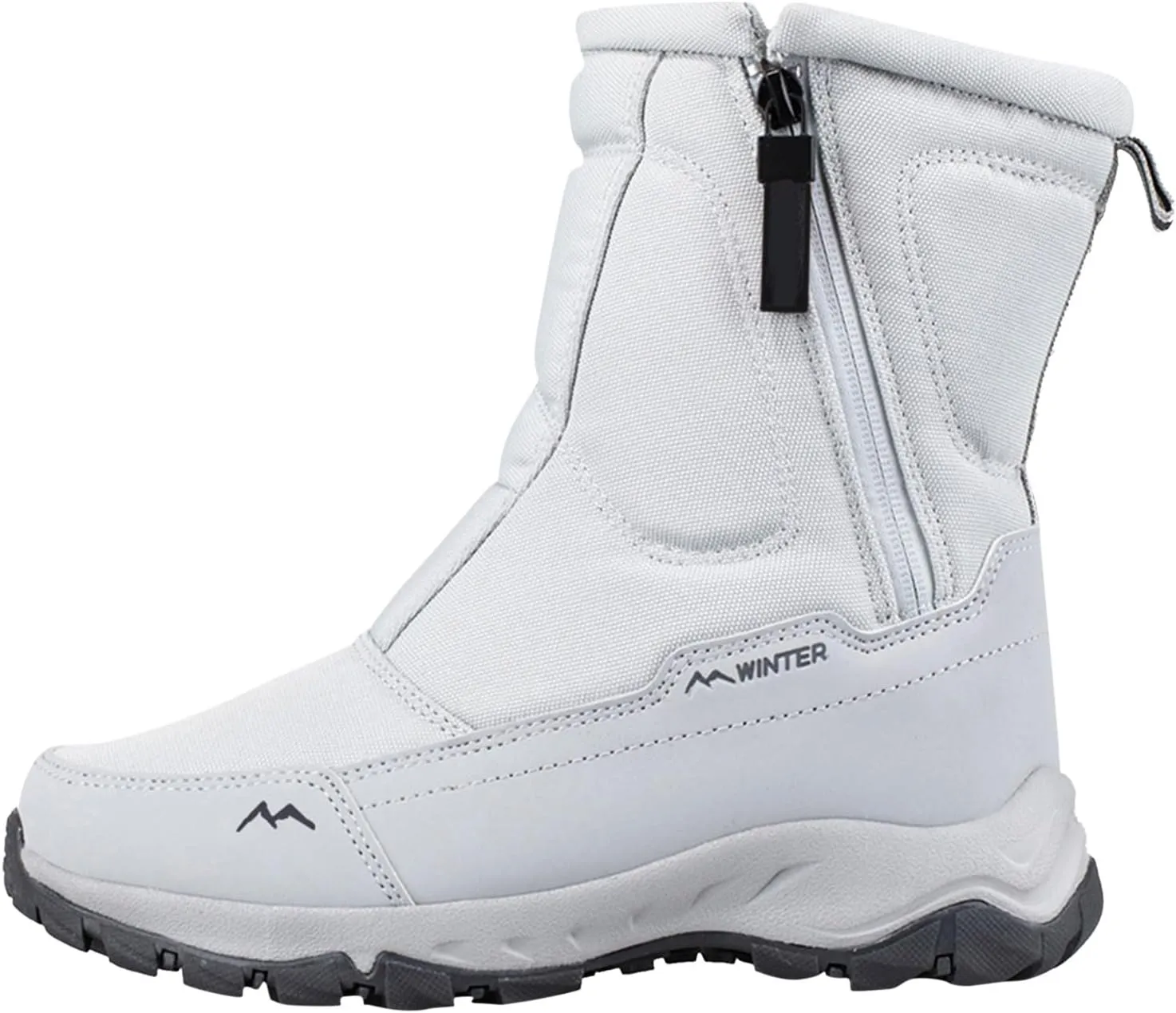 Winter Boots for Women Fully Fur Lined Zipper Anti Slip Snow Mid Calf Boots Waterproof Walking Hiking Boots