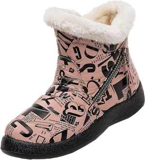 Winter Shoes for Women 2024 Comfy Dressy Winter Shoes for Women Low Heel Womens Wide Width Snow Boots Botas De Mujer Para El Frio Cute Womens Winter Dress Boots