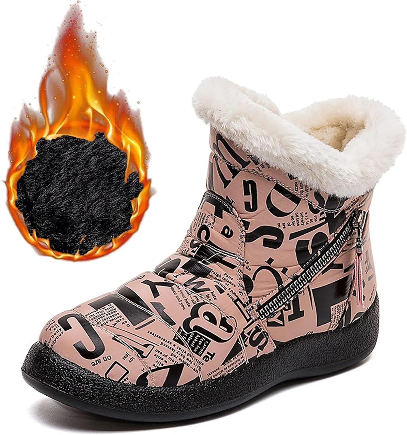 Winter Shoes for Women 2024 Comfy Dressy Winter Shoes for Women Low Heel Womens Wide Width Snow Boots Botas De Mujer Para El Frio Cute Womens Winter Dress Boots