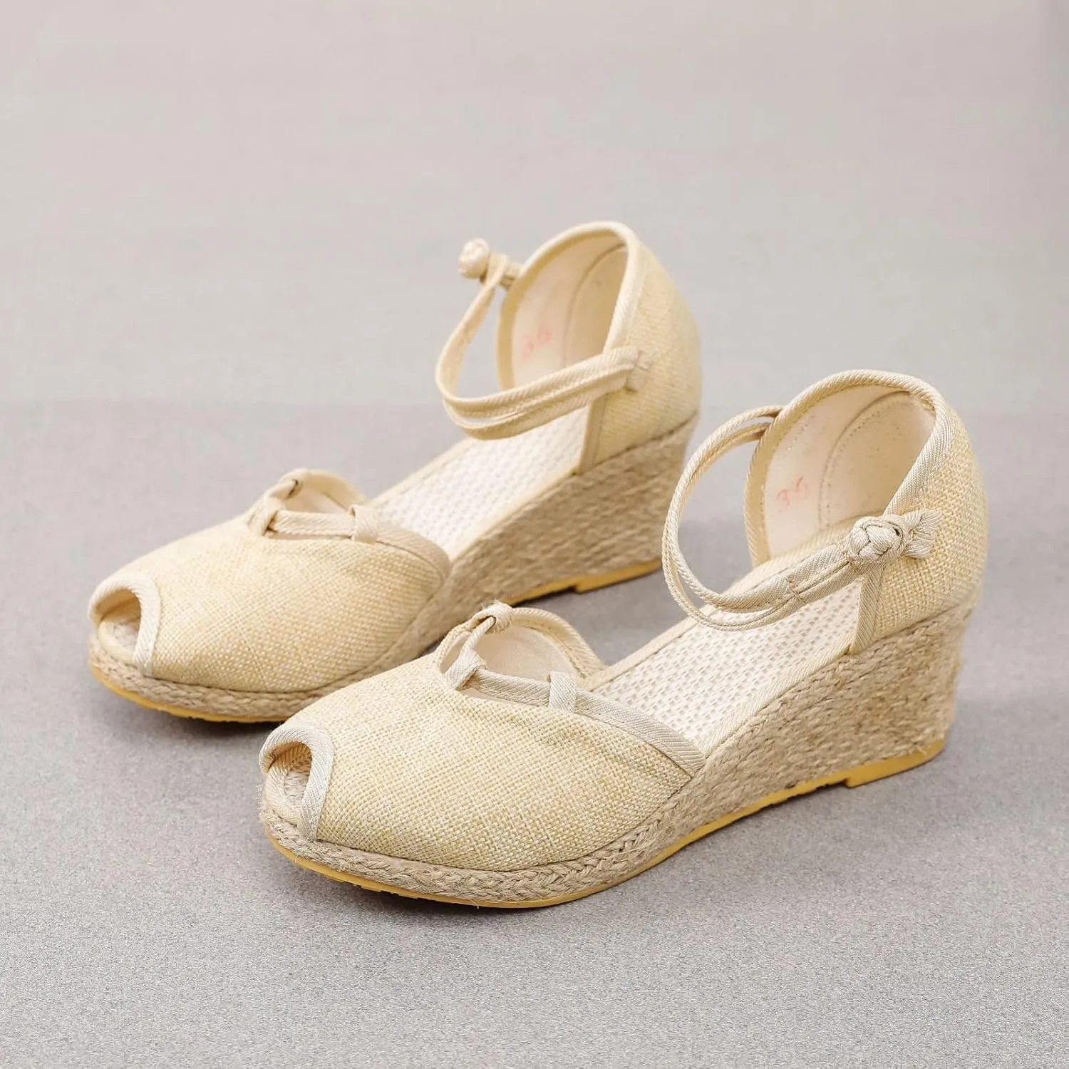 Women Ankle Strap Closed Toe Espadrille Sandals Wedge Heels Dressy Summer 2025 Casual Platform Wedges Slingback Flat Sandal Woven Slip On Bohemian Breathable Low Heel Comfortable Shoes