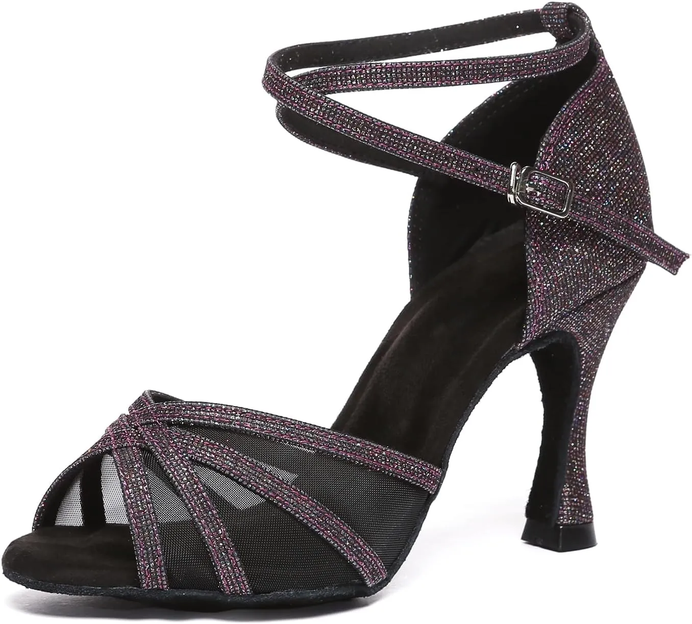 Women Latin Dance Shoes Professional Salsa Bachata Performance Ballroom Dancing Shoes,Model YCD46-7.5cm Heel