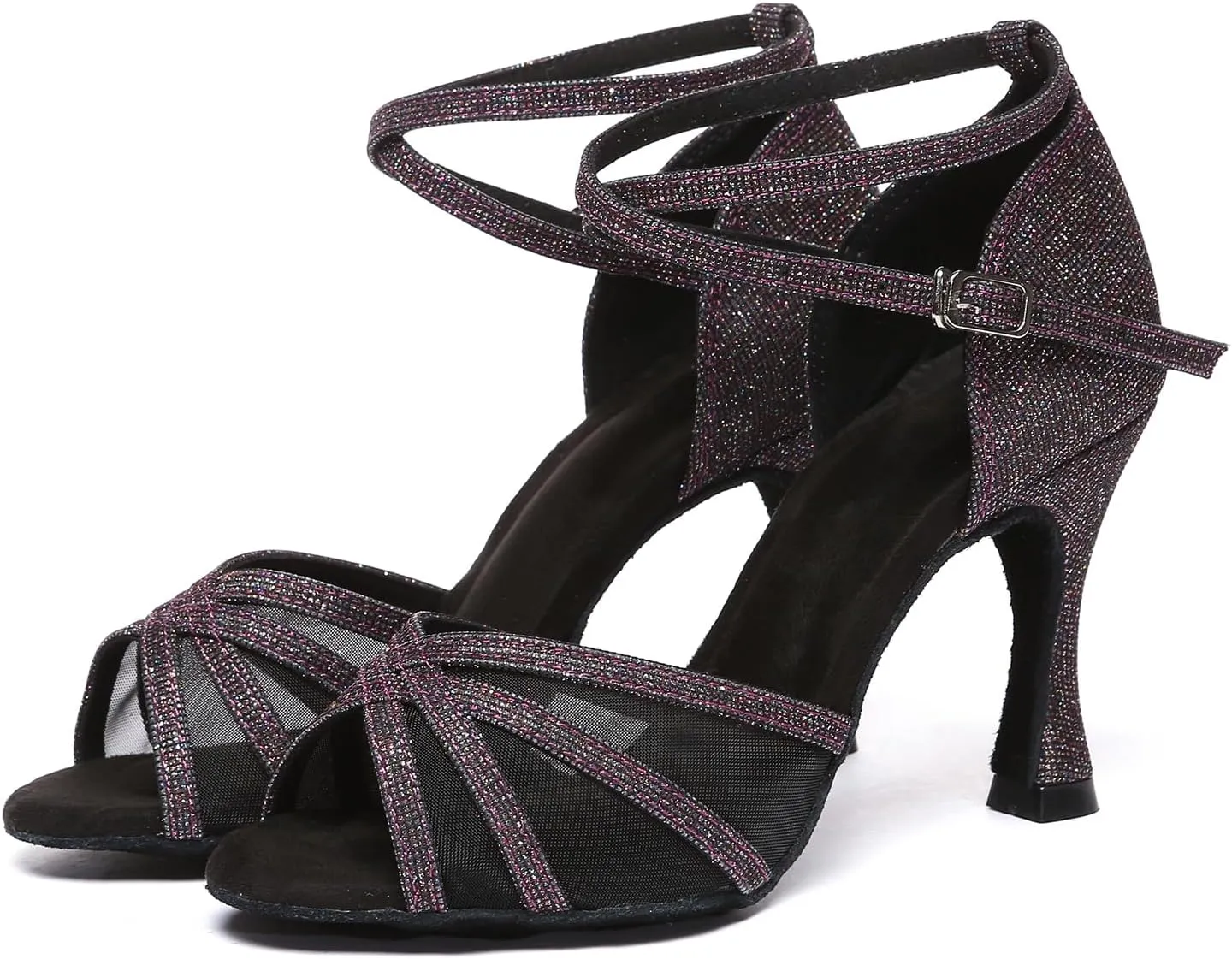 Women Latin Dance Shoes Professional Salsa Bachata Performance Ballroom Dancing Shoes,Model YCD46-7.5cm Heel