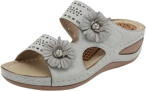 Women Summer Flowers Casual Open Toe Wedges Massage Soft Bottom Slippers Breathable Slip On Shoes Sandals Women's