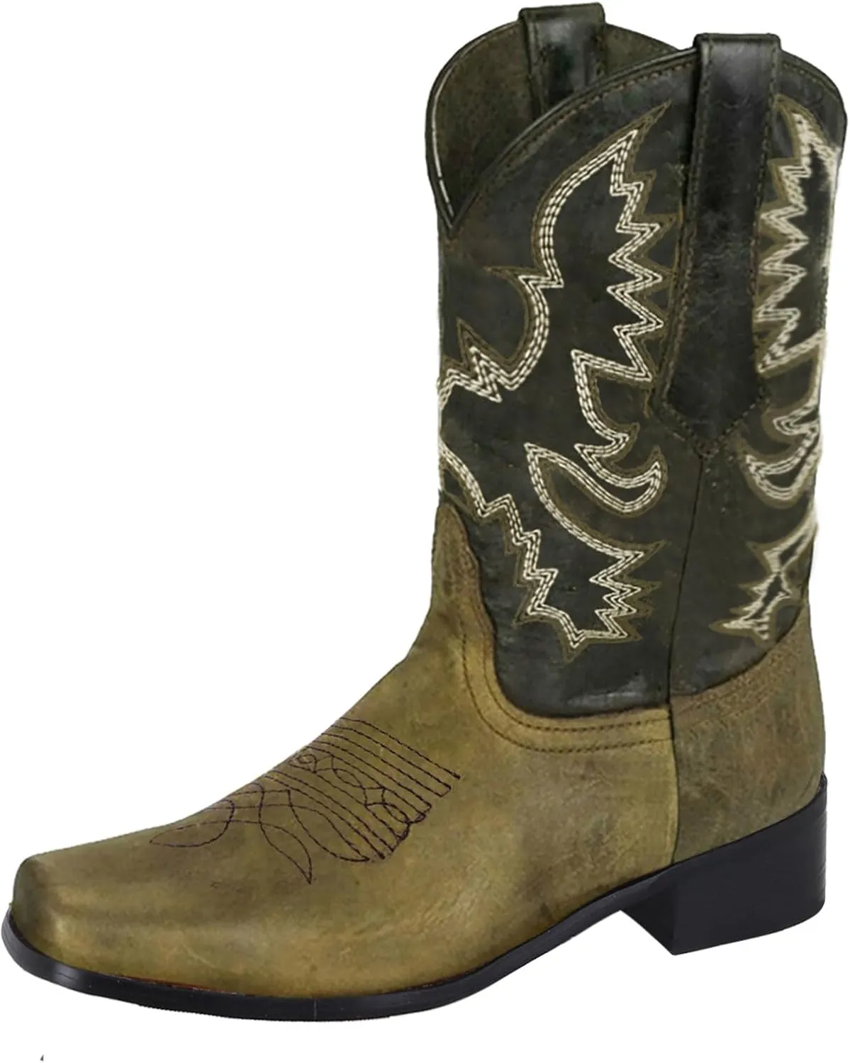 Women Western Cowgirl Mid Calf Booties Low Heel Cowboy Boots for Women Western Cowboy Boots Embroidered Cowgirl Boots