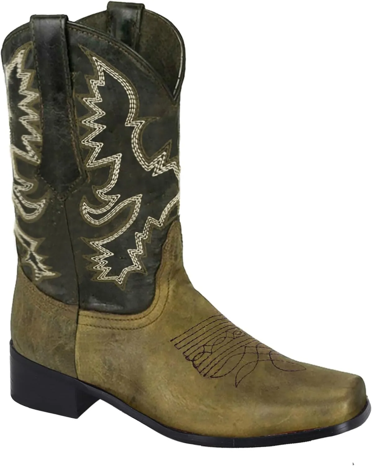 Women Western Cowgirl Mid Calf Booties Low Heel Cowboy Boots for Women Western Cowboy Boots Embroidered Cowgirl Boots