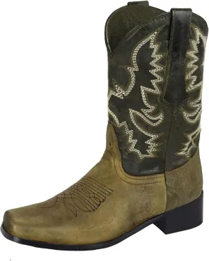 Women Western Cowgirl Mid Calf Booties Low Heel Cowboy Boots for Women Western Cowboy Boots Embroidered Cowgirl Boots