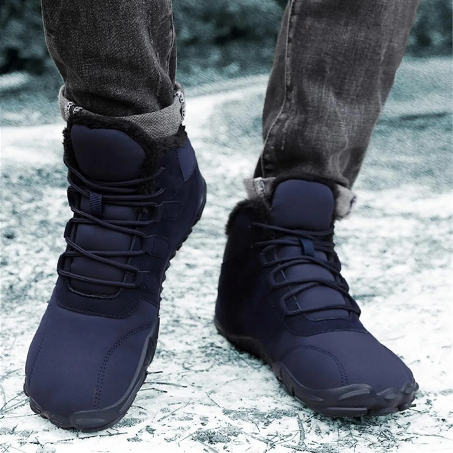 Women Winter Boots Wide Calf White and Black Winter Boots for Women Snow Boots Women Slip On Winter Boots for Women Womens Winter Booties Prime of Day Deals