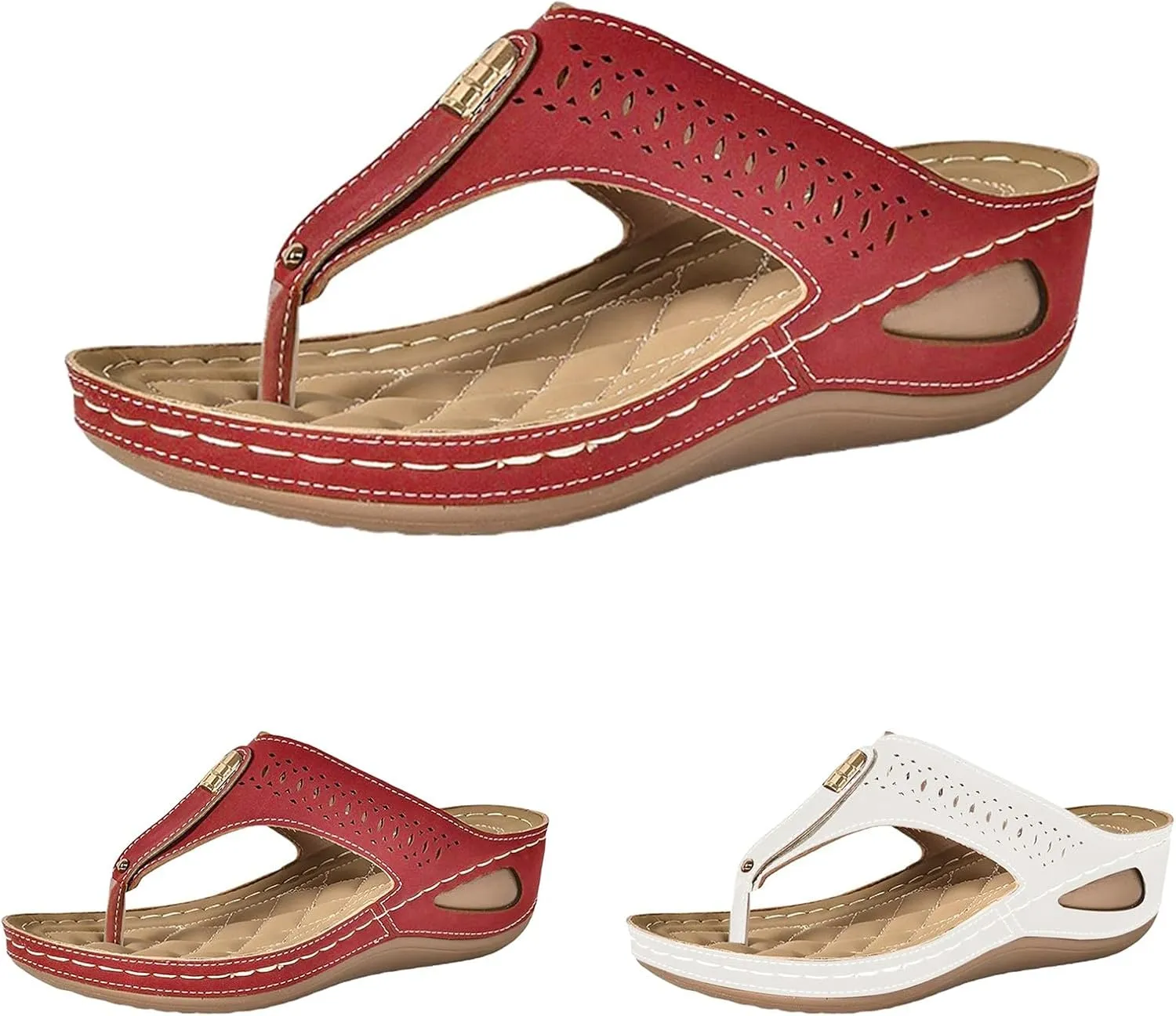 Womens Arch Support Flip Flops Orthopedic Slide Sandals for Women with Arch Support Soft Recovery Slip on Sandals