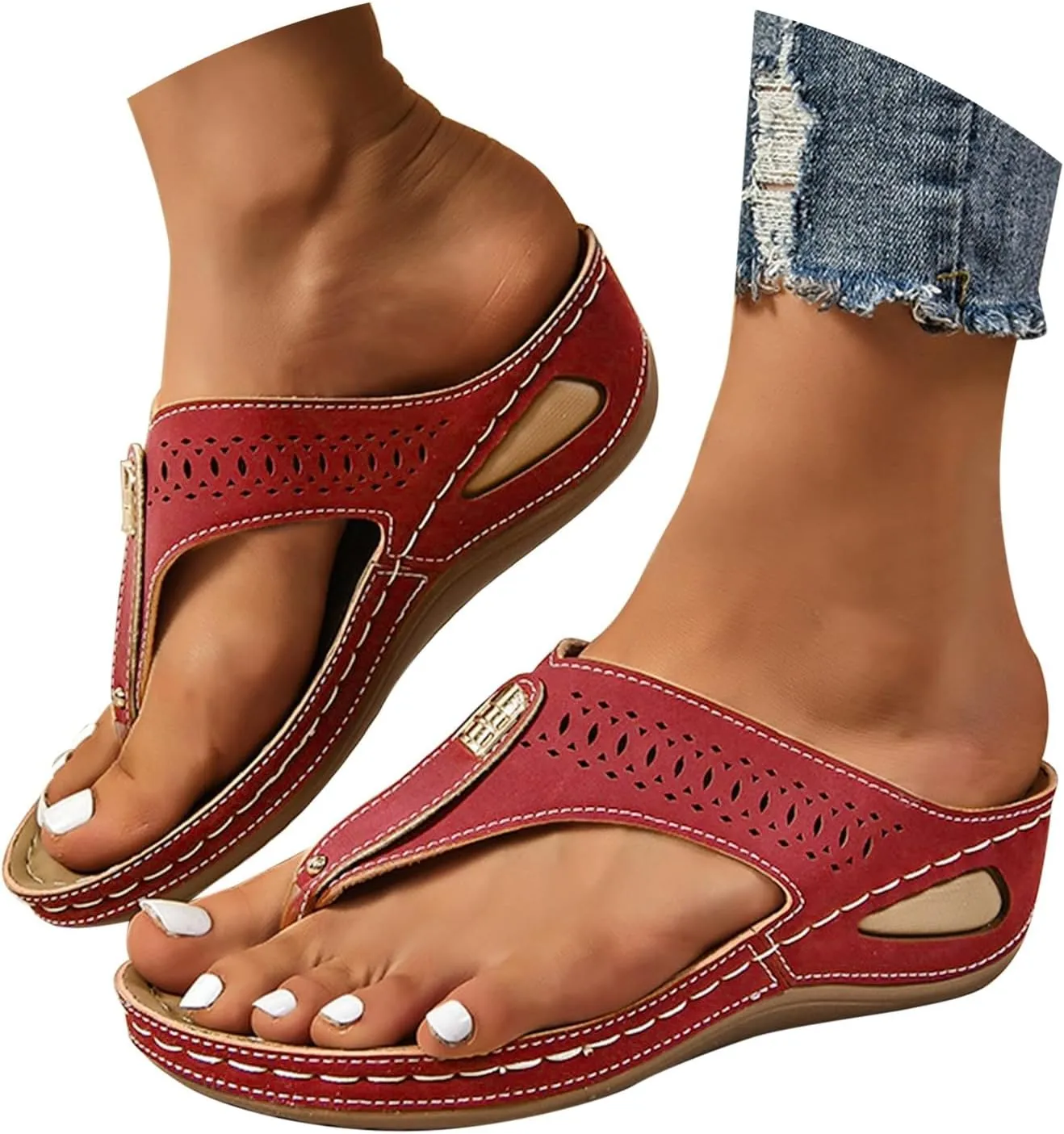 Womens Arch Support Flip Flops Orthopedic Slide Sandals for Women with Arch Support Soft Recovery Slip on Sandals