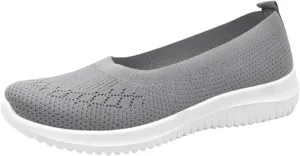 Women's Athletic Walking Shoes Architect Support Orthopedic Shoe Mesh Hollow Out Breathable Yoga Sneakers Slip On Wide Toe Nurse Walking Sneakers Lightweight Comfortable Diabetic Shoes