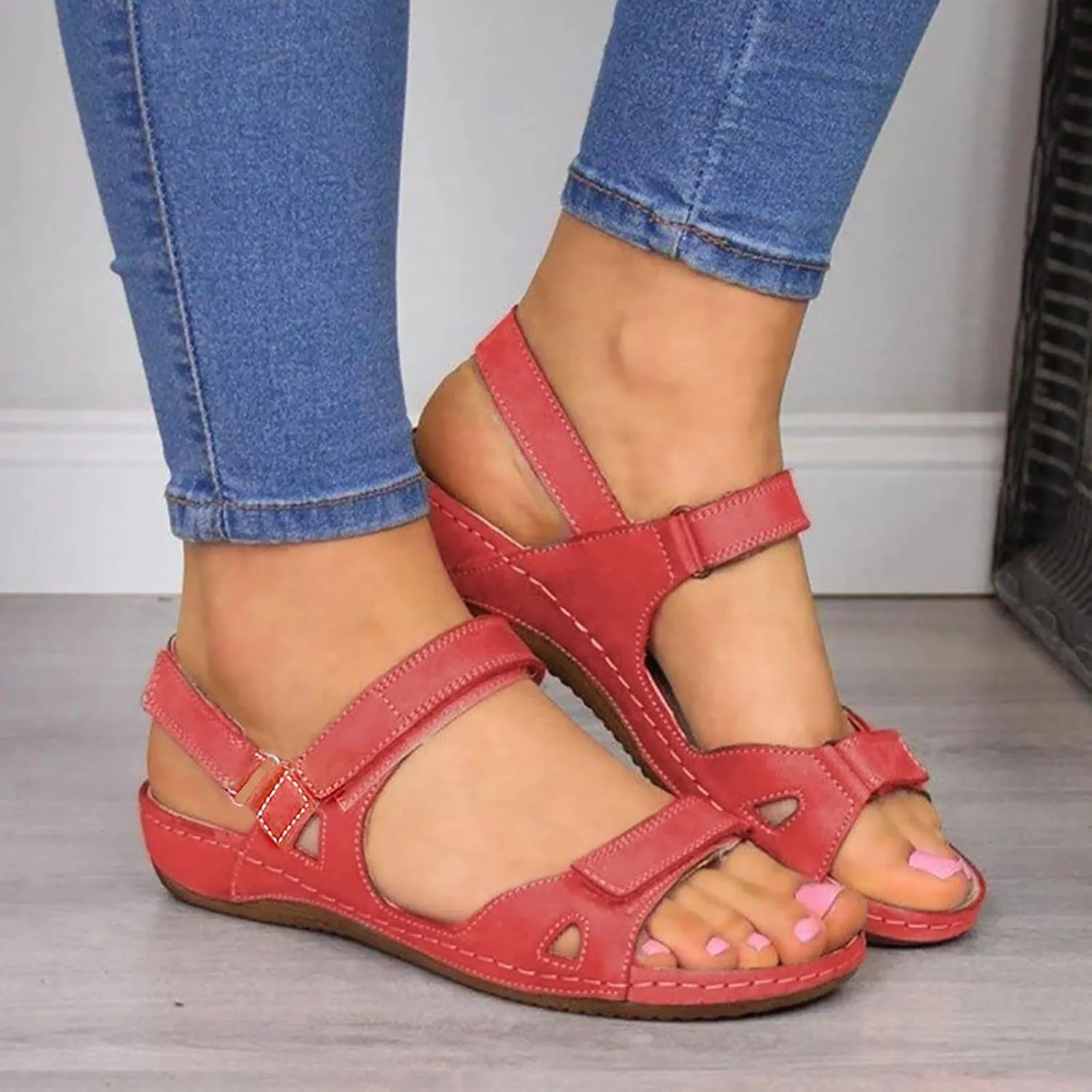 Women's Casual Shoes Ladies Beach Shoes Wedges Women's Toe Sandals Causal Open Solid Outdoor