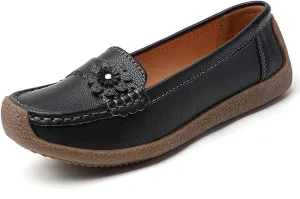 Women's Casual Slip-On Loafers Comfortable Arch Support Flat Sole Everyday Walking Shoes for Women Lightweight Breathable
