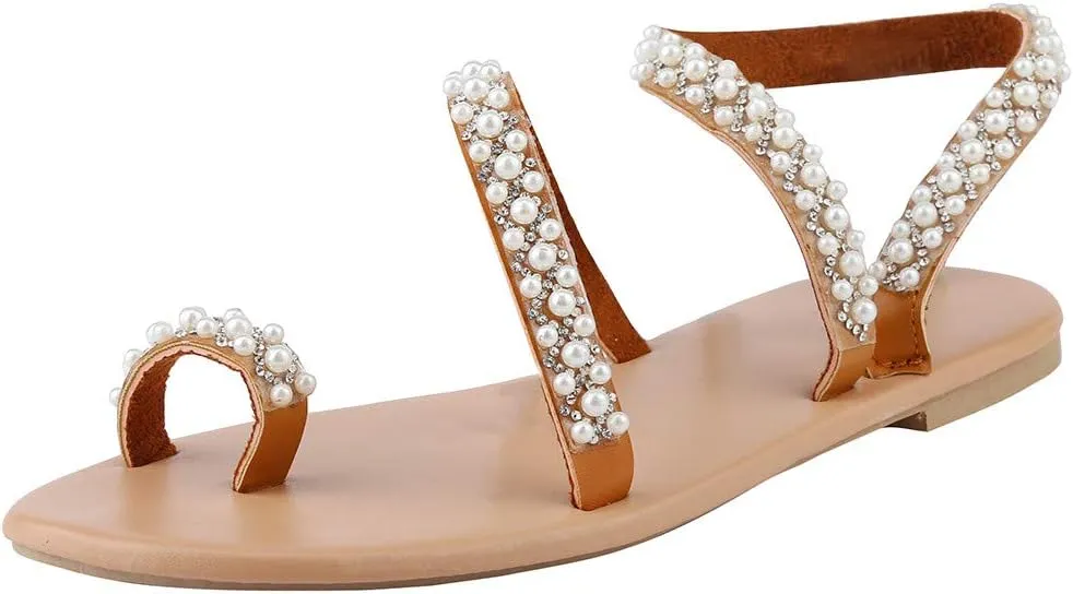 Womens Comfortable Walking Sandals Flat Summer Slides Arch Support Orthopedic Slip On Beach Thong T Strap Soft Cushion Support