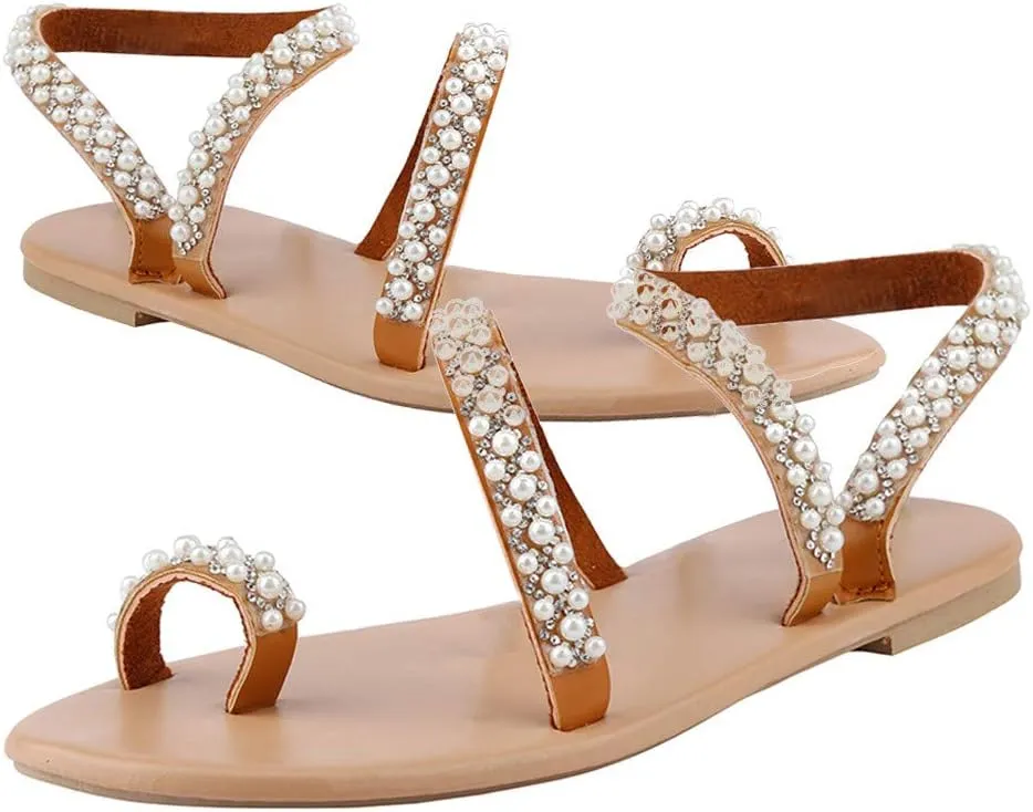 Womens Comfortable Walking Sandals Flat Summer Slides Arch Support Orthopedic Slip On Beach Thong T Strap Soft Cushion Support