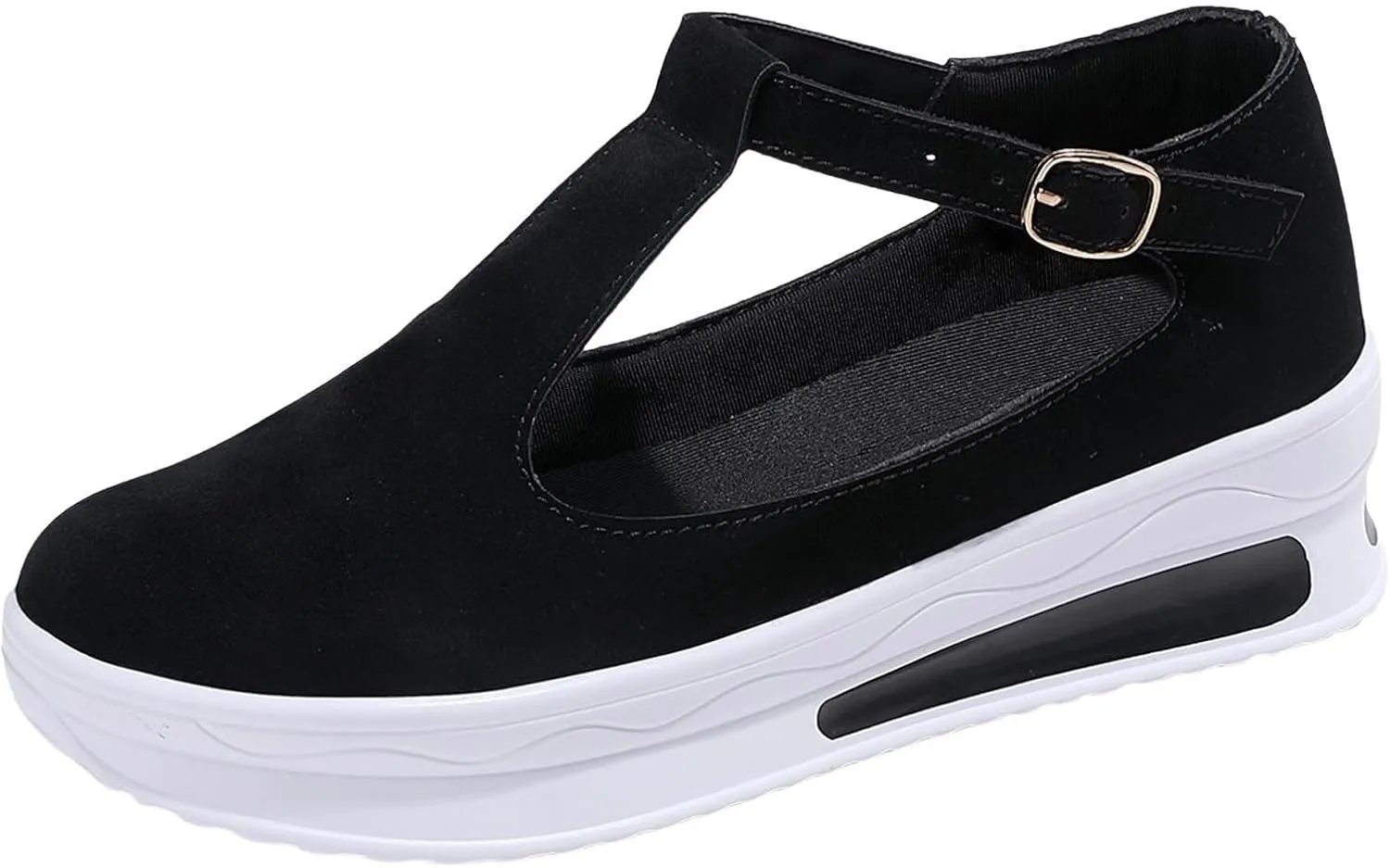 Womens Espadrille Wedges Flat Sandals Ankle Flock or Hollow Strappy Closed Toe Casual Outdoor Buckle Strap 2025 Dressy Summer Wear Slip on Crystal Platform Black Walking Shoes