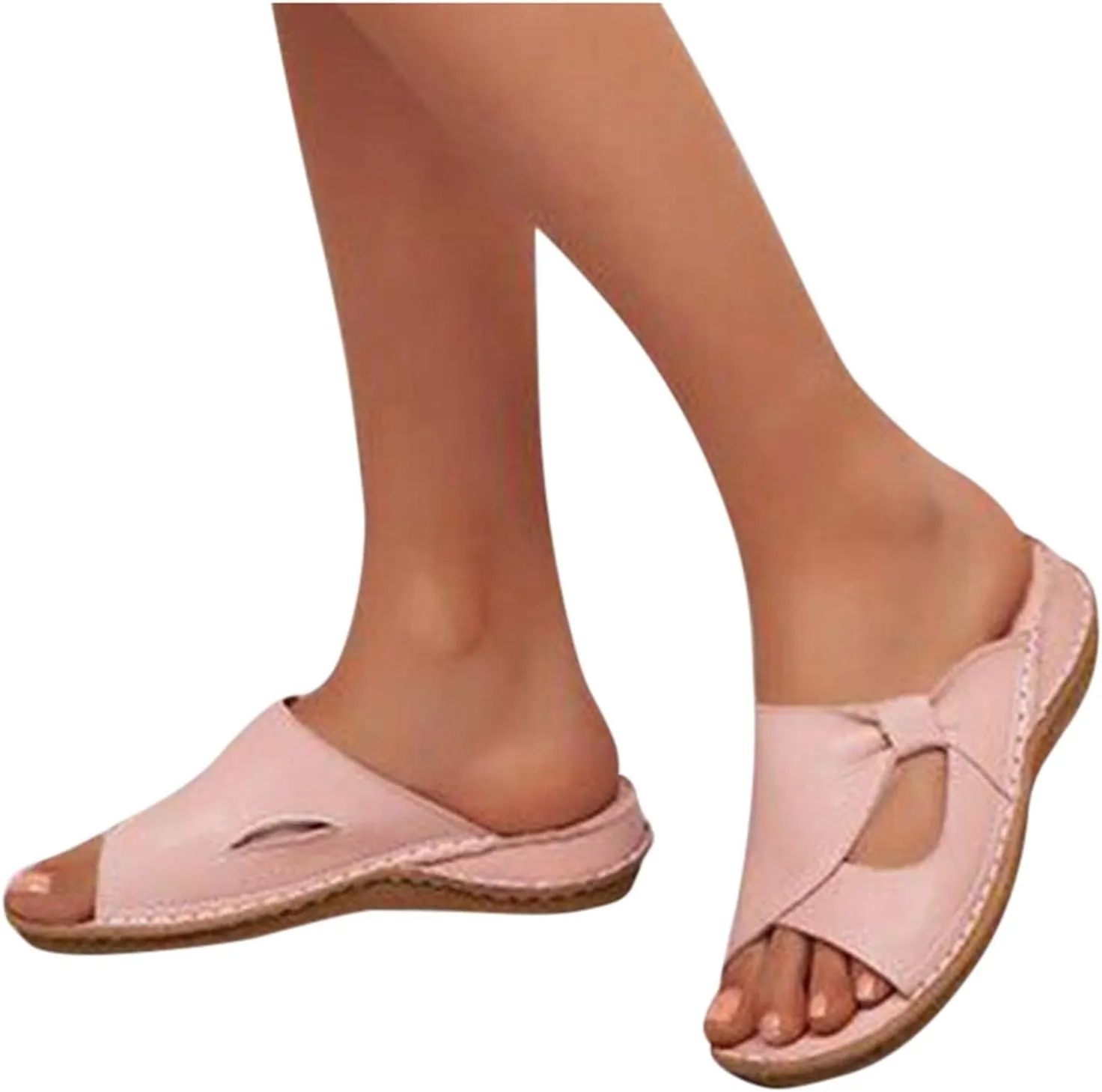 Womens Flat Sandals Orthopedic Slip On Slippers Arch Support Sandals Fashion Casual Beach Walking Sandal Open Toe Slippers Comfortable Plantar Fasciitis Arch Support for Women