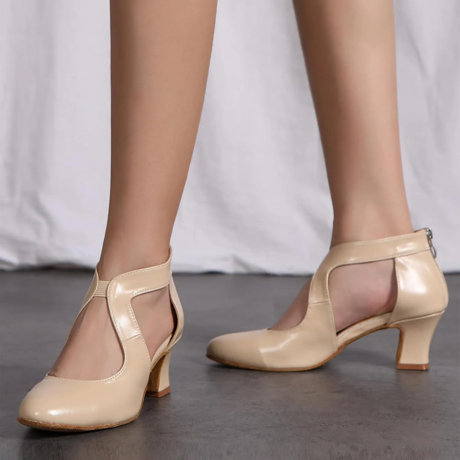 Women's Latin Dance Shoes Closed Toe Ballroom Salsa Dance Heel Performance Dancing Shoes, Model YCL629