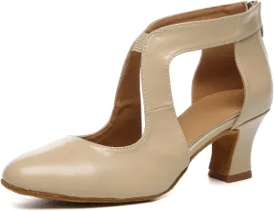 Women's Latin Dance Shoes Closed Toe Ballroom Salsa Dance Heel Performance Dancing Shoes, Model YCL629