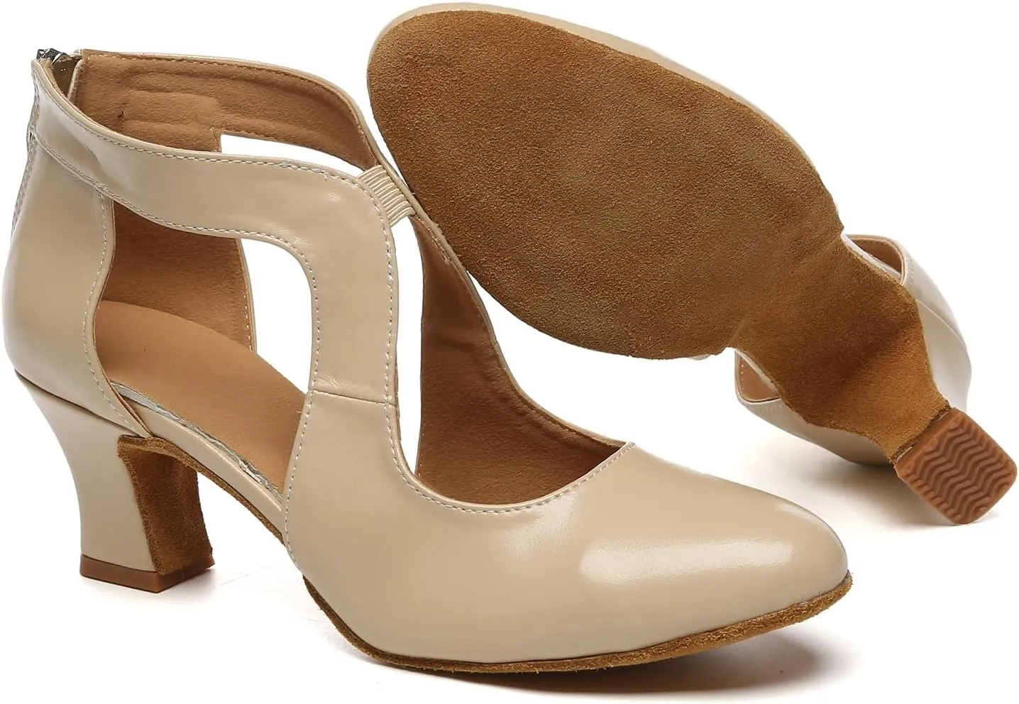 Women's Latin Dance Shoes Closed Toe Ballroom Salsa Dance Heel Performance Dancing Shoes, Model YCL629