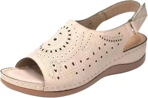 Womens Low Wedge Heel Peep Toe Wedding Party Dress Sandals Shoes Elastic Ankle Strap Orthopedic Comfortable Walking Hollow Flat Trendy Work 2025 Going Out Slippers Platform Wedges Sandal