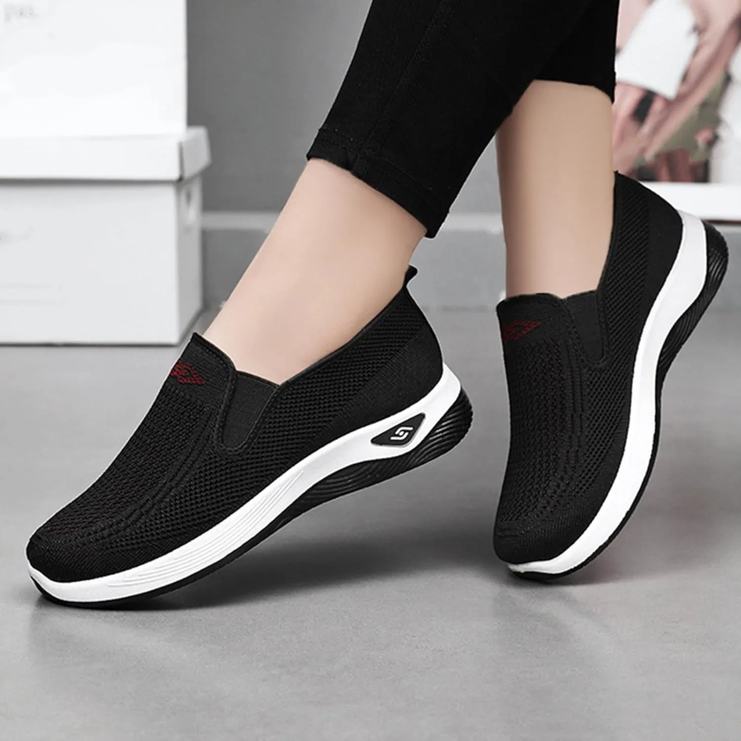 Women's Mesh Slip On Walking Shoes Fashion Sneaker Athletic Shoe Casual Comfortable Loafer Tennis Workout Sneakers