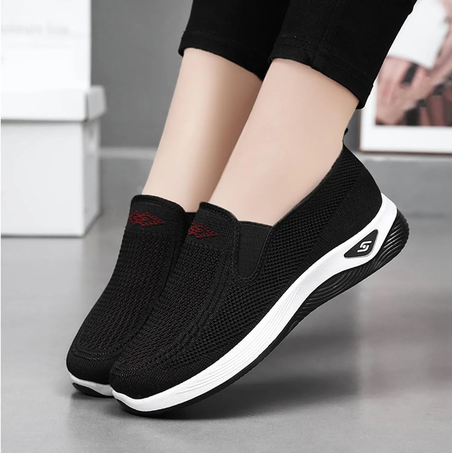 Women's Mesh Slip On Walking Shoes Fashion Sneaker Athletic Shoe Casual Comfortable Loafer Tennis Workout Sneakers