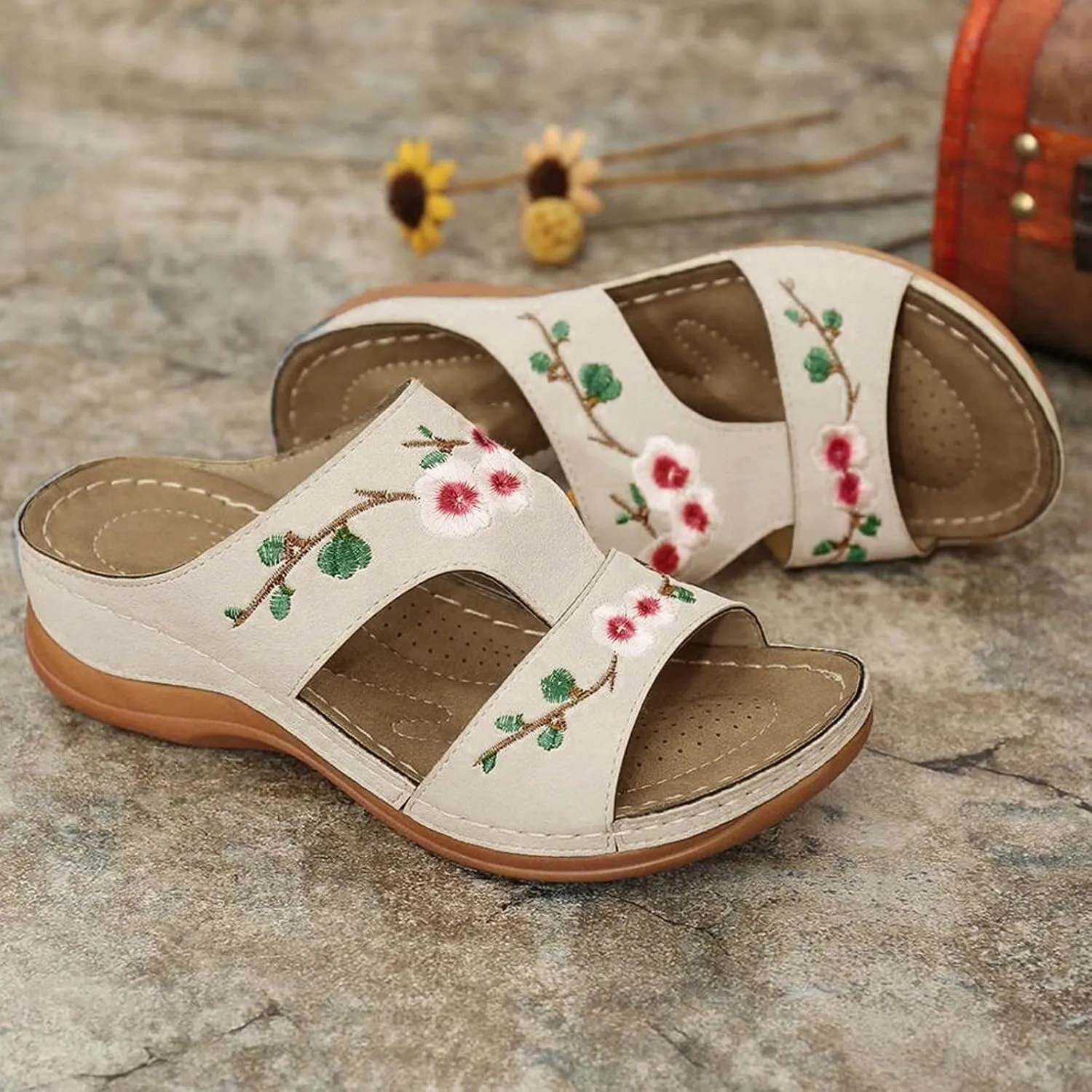 WomenS Orthopedic Sandals Orthotic Women Wedge Heel Sandals Shose Woman Sandals Orthopedic Summer House Slippers for Women Arch Support Linen Indoor Shoes Womens Shoes Orthopedic Support Dressy