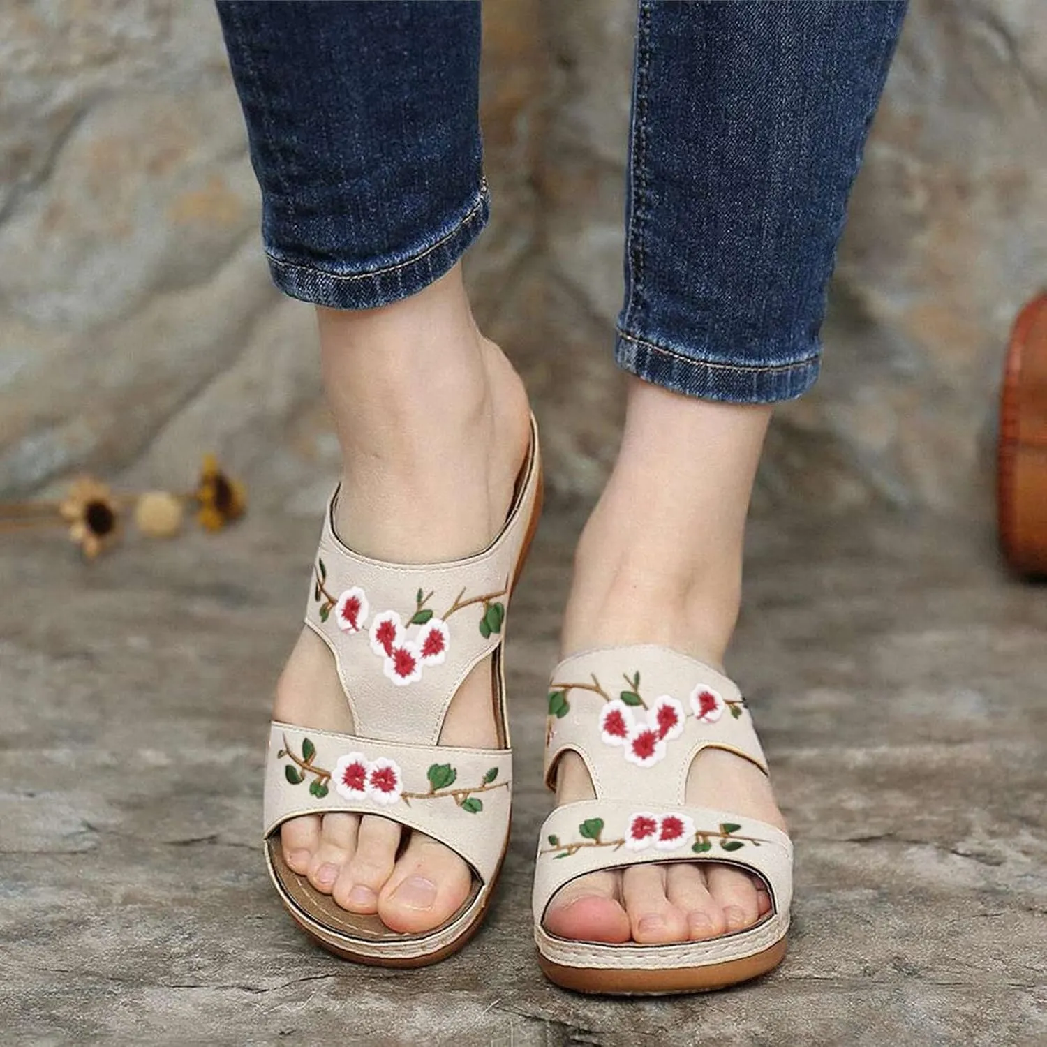 WomenS Orthopedic Sandals Orthotic Women Wedge Heel Sandals Shose Woman Sandals Orthopedic Summer House Slippers for Women Arch Support Linen Indoor Shoes Womens Shoes Orthopedic Support Dressy