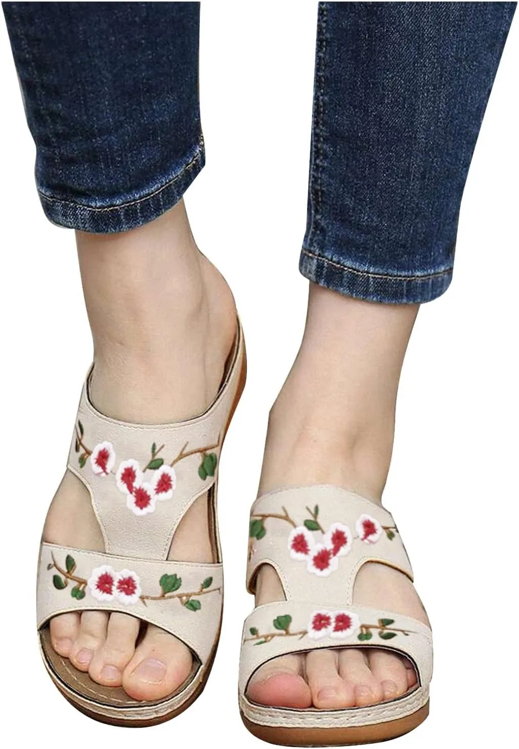 WomenS Orthopedic Sandals Orthotic Women Wedge Heel Sandals Shose Woman Sandals Orthopedic Summer House Slippers for Women Arch Support Linen Indoor Shoes Womens Shoes Orthopedic Support Dressy